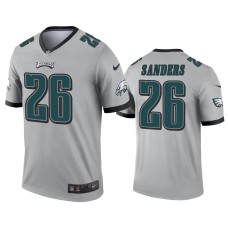 Men's Philadelphia Eagles #26 Miles Sanders Silver Inverted Legend Jersey