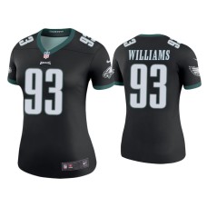 Women's Philadelphia Eagles #93 Color Rush Legend Milton Williams Black Jersey