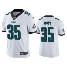 Men's Philadelphia Eagles #35 Boston Scott 100th Season White Vapor Limited Jersey