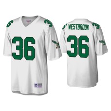 Men's Philadelphia Eagles #36 Brian Westbrook White Throwback Legacy Replica Jersey