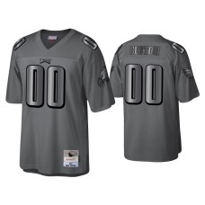 Men's Philadelphia Eagles #00 Custom Charcoal 2004 Throwback Metal Legacy Jersey