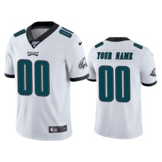 Men's Philadelphia Eagles #00 Custom 100th Season White Vapor Limited Jersey