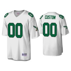 Men's Philadelphia Eagles #00 Custom White Throwback Legacy Replica Jersey