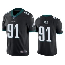 Men's Philadelphia Eagles #91 Fletcher Cox 100th Season Black Vapor Limited Jersey