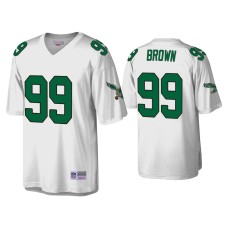 Men's Philadelphia Eagles #99 Jerome Brown White Throwback Legacy Replica Jersey