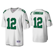 Men's Philadelphia Eagles #12 Randall Cunningham White Throwback Legacy Replica Jersey