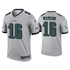 Men's Philadelphia Eagles #16 Quez Watkins Silver Inverted Legend Jersey