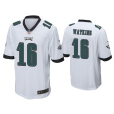 Men's Philadelphia Eagles #16 Quez Watkins White Game Jersey