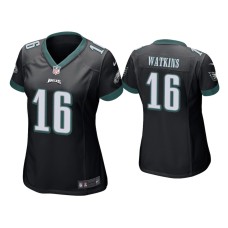 Women's Philadelphia Eagles #16 Quez Watkins Black Game Jersey