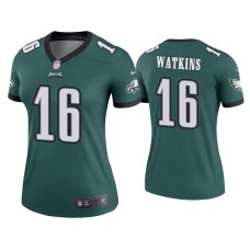 Women's Philadelphia Eagles #16 Quez Watkins Green Legend Jersey