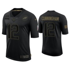 Men's Philadelphia Eagles #12 Randall Cunningham Black 2020 Salute to Service Limited Jersey