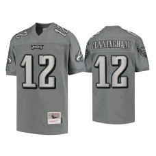 Men's Philadelphia Eagles #12 Randall Cunningham Charcoal 2004 Metal Replica Jersey