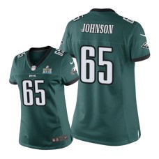 Women's Philadelphia Eagles #65 Green Lane Johnson Nike Super Bowl LII Champions Game Jersey