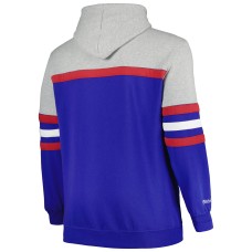 Buffalo Bills Mitchell & Ness Big & Tall Head Coach Pullover Hoodie - Heather Gray/Royal