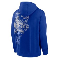 Dallas Cowboys Nike Throwback Layered Logo Statement Pullover Hoodie - Royal