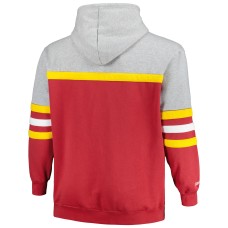 Kansas City Chiefs Mitchell & Ness Big & Tall Head Coach Pullover Hoodie - Heather Gray/Red