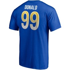 Aaron Donald Los Angeles Rams Player Icon Name & Number T-Shirt - Royal