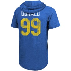 Aaron Donald Los Angeles Rams Player Name & Number Tri-Blend Hoodie T-Shirt - Royal