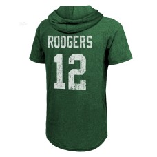 Aaron Rodgers Green Bay Packers Player Name & Number Tri-Blend Hoodie T-Shirt - Green