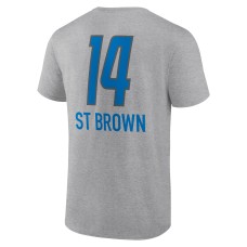 Amon-Ra St. Brown Detroit Lions Team Wordmark Player Name & Number T-Shirt - Heather Gray