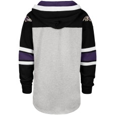 Baltimore Ravens '47 Gridiron Lace-Up Pullover Hoodie - Heather Gray