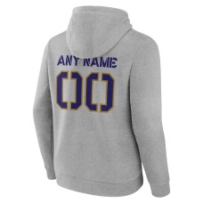 Baltimore Ravens Personalized Name & Number Evanston Stencil Pullover Hoodie - Gray