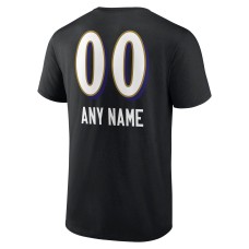 Baltimore Ravens Personalized Name & Number Team Wordmark T-Shirt - Black