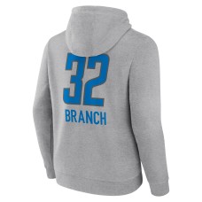 Brian Branch Detroit Lions Team Wordmark Player Name & Number Pullover Hoodie - Gray