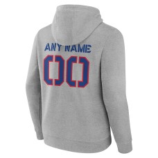 Buffalo Bills Personalized Name & Number Evanston Stencil Pullover Hoodie - Gray