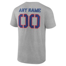 Buffalo Bills Personalized Name & Number Evanston Stencil T-Shirt - Heather Gray