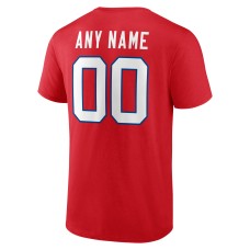 Buffalo Bills Team Authentic Logo Personalized Name & Number T-Shirt - Red