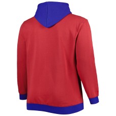 Buffalo Bills Mitchell & Ness Big & Tall Big Face Pullover Hoodie - Red/Royal