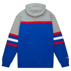 Buffalo Bills Mitchell & Ness Head Coach Pullover Hoodie - Royal/Heather Gray