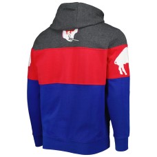 Buffalo Bills Starter Extreme Vintage Logos Pullover Hoodie - Royal/Heather Charcoal