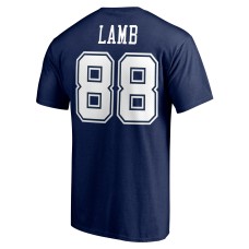 CeeDee Lamb Dallas Cowboys Team Player Icon Name & Number T-Shirt - Navy