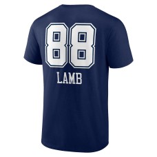 CeeDee Lamb Dallas Cowboys Team Wordmark Player Name & Number T-Shirt - Navy