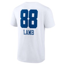 CeeDee Lamb Dallas Cowboys Team Wordmark Player Name & Number T-Shirt - White