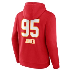 Chris Jones Kansas City Chiefs Wordmark Player Name & Number Pullover Hoodie - Red