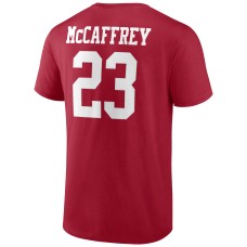 Christian McCaffrey San Francisco 49ers Player Icon Name & Number T-Shirt - Scarlet