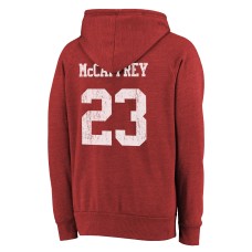 Christian McCaffrey San Francisco 49ers Majestic Threads Name & Number Tri-Blend Pullover Hoodie - Scarlet