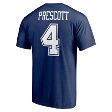 Dak Prescott Dallas Cowboys Player Icon Name & Number T-Shirt - Navy