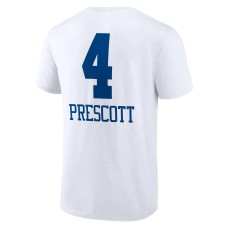 Dak Prescott Dallas Cowboys Team Wordmark Player Name & Number T-Shirt - White