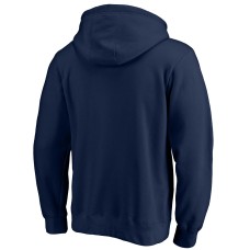 Dallas Cowboys Logo Team Lockup Fitted Pullover Hoodie - Navy