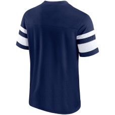 Dallas Cowboys Textured Hashmark V-Neck T-Shirt - Navy