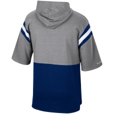 Dallas Cowboys Mitchell & Ness Gridiron Classics Training Room Half-Sleeve Pullover Hoodie - Silver/Navy