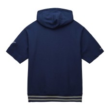 Dallas Cowboys Mitchell & Ness Pre-Game Short Sleeve Pullover Hoodie - Navy