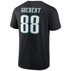 Dallas Goedert Philadelphia Eagles Icon Player Name & Number T-Shirt - Black