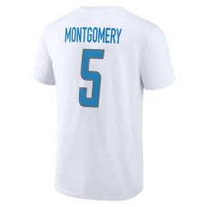 David Montgomery Detroit Lions Icon Player Name & Number T-Shirt - White