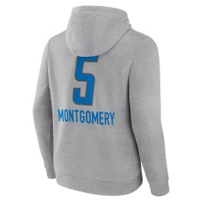 David Montgomery Detroit Lions Team Wordmark Player Name & Number Pullover Hoodie - Gray