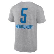 David Montgomery Detroit Lions Team Wordmark Player Name & Number T-Shirt - Heather Gray